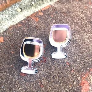 New Handmade Wineglass Studs in White